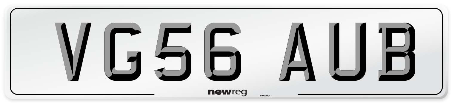 VG56 AUB Number Plate from New Reg